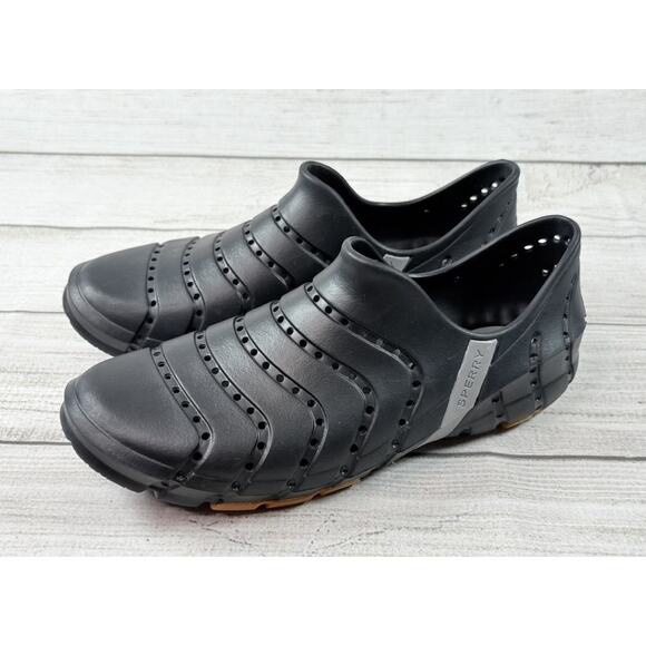Sperry Water Strider Black Rubber Slip On Shoe Mens Size 7 Women's Size 8 - Picture 1 of 7